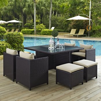 Inverse 9Pc Outdoor Patio Dining Set Choice of Color by Modway [MWOUT-EEI-726-Inverse]