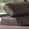 Brown Fabric Modern Sectional Sofa w/Adjustable Headrest