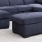 Nekoda Sleeper Sectional Sofa 55520 in Navy Blue Fabric by Acme