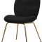 Paris Dining Chair 785 Set of 4 Black Velvet Fabric by Meridian