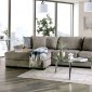 Sigge Sectional Sofa SM9110 in Light Gray Fabric w/Options