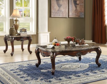 Beredei Coffee Table 81675 in Antique Oak & Marble by Acme [AMCT-81675-Beredei]