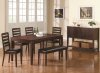 Dark Brown Finish Modern Dining Table w/Extension Leaf & Options