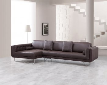 Bruno Sectional Sofa in Espresso Premium Leather by J&M [JMSS-Bruno]