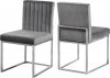 Giselle Dining Chair 779 Set of 2 Grey Velvet Fabric - Meridian