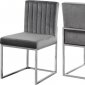 Giselle Dining Chair 779 Set of 2 Grey Velvet Fabric - Meridian