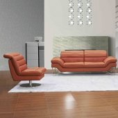 Astro Sofa in Pumpkin Leather by J&M w/Options