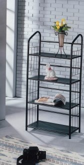 Black Metal Modern 4 Shelf Bookcase