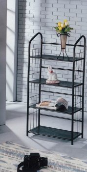 Black Metal Modern 4 Shelf Bookcase [CTCBC-BC597-4]