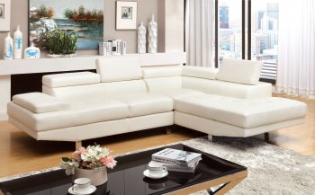 Kemina Sectional Sofa CM6833WH in Bonded Leather Match w/Options [FASS-CM6833WH-Kemina]