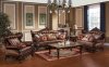 Aroma Traditional Fabric Sofa & Loveseat Set in Brown