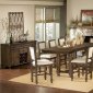 Medium Brown Modern Counter Height Dining Table w/Optional Items