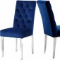 Juno Dining Chair 732 Set of 2 in Navy Velvet Fabric by Meridian