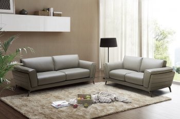 Berlin Sofa & Loveseat Set in Grey Leather by J&M w/Options [JMS-Berlin]