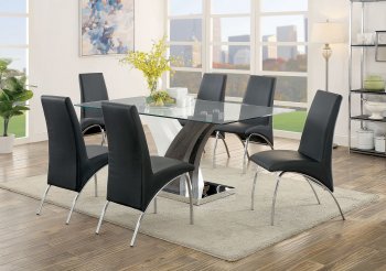 Svana CM3382T 5Pc Dinette Set of Table w/Glass Top & 4 Chairs [FADS-CM3382T-CM8370-Svana]