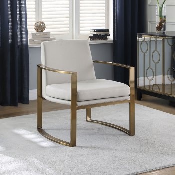 Cory Accent Chair Set of 2 903048 Cream Leatherette by Coaster [CRAC-903048 Cory]