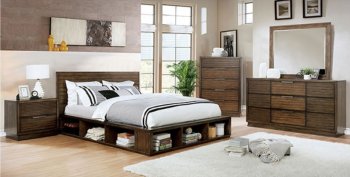 Tolna 5Pc Rustic Storage Bedroom Set CM7543 in Walnut w/Options [FABS-CM7543-Tolna]