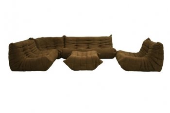 Brown Fabric Stylish Modern Modular Sectional Sofa Set [WISS-K89-Brown]