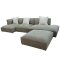 Dania Sectional Sofa & Ottoman in Beige Leather by VIG