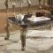 Roma 253 Coffee Table in Antique Silver Tone w/Marble Top & Opti