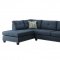 Laurissa Sectional Sofa w/Ottoman 54360 in Dark Blue by Acme