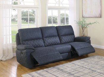 Variel Recliner Sofa 608991 in Blue by Coaster w/Options [CRS-608991-Variel]