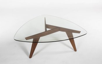 15885 Disco Wood Coffee Table by At Home USA w/Glass Top [AHUCT-15885 Disco]