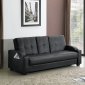 Black Leatherette Modern Convertible Sofa Bed