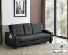 Black Leatherette Modern Convertible Sofa Bed