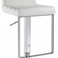 White Seat & Stainless Steel Base Set of 2 Swivel Barstools