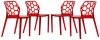 Dynamic Set of 4 Dining Chairs DC19TR in Red by LeisureMod