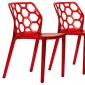 Dynamic Set of 4 Dining Chairs DC19TR in Red by LeisureMod