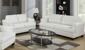 G677 Sofa & Loveseat in White Bonded Leather by Glory [GYS-G677 White]