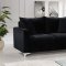 Naomi Sofa 633 in Black Velvet Fabric by Meridian w/Options