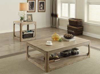 Zaina Coffee Table & End Table 82235 3Pc Set Natural Oak by Acme [AMCT-82235-Zaina]