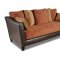 Espresso Fabric and Bicast Mocha Modern Sofa & Loveseat Set