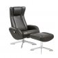 Maya Chair & Ottoman in Black Leather by J&M Furniture