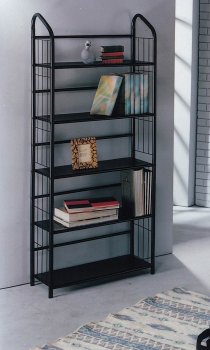 Black Metal Modern 5 Shelf Bookcase [CTCBC-BC597-5]