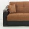 Brown Fabric & Black Vinyl Modern Sofa Bed w/Options