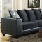 4502 Sectional Sofa in Blue Microfiber & Bi Cast