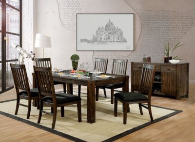 Scranton 7Pc Dining Table CM3410T in Walnut w/Options