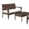 Stride Patio Sofa 4Pc Set in Brown/White by Modway