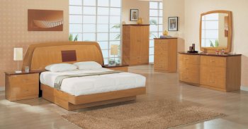 6 Piece Cherry And Maple Two-Tone Finish Contemporary Bedroom [GFBS-Greta]