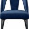 Akoya Dining Chair 794 Set of 2 Navy Velvet Fabric by Meridian