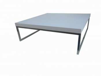 White Finish Modern Coffee Table w/Chrome Legs [GRCT-TA-24-WH]