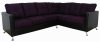 Eggplant Fabric & Black Vinyl Modern Sectional Sofa