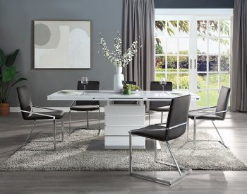 Kameryn Dining Table DN02143 in White by Acme w/Optional Chairs [AMDS-DN02143-DN02235 Kameryn]