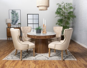 Ortega Dining Table 105141 Natural & White - Coaster w/Options [CRDS-105141-104507 Ortega]