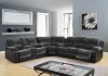 1301 Motion Sectional Sofa in Grey & Black by Global