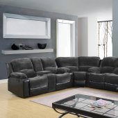 1301 Motion Sectional Sofa in Grey & Black by Global